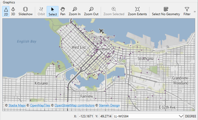 Visual Preview with terrain background map